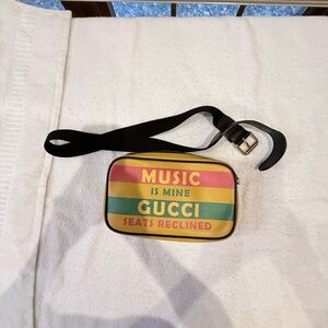 Gucci Yellow and Pink Stripe Belt Bag, authentic. Preloved.